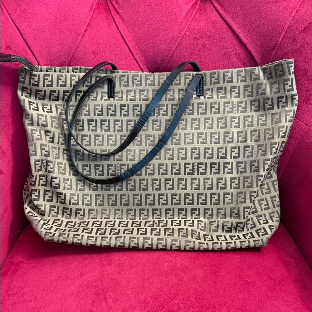 Fendi Zucca Monogram Canvas Zipper Tote